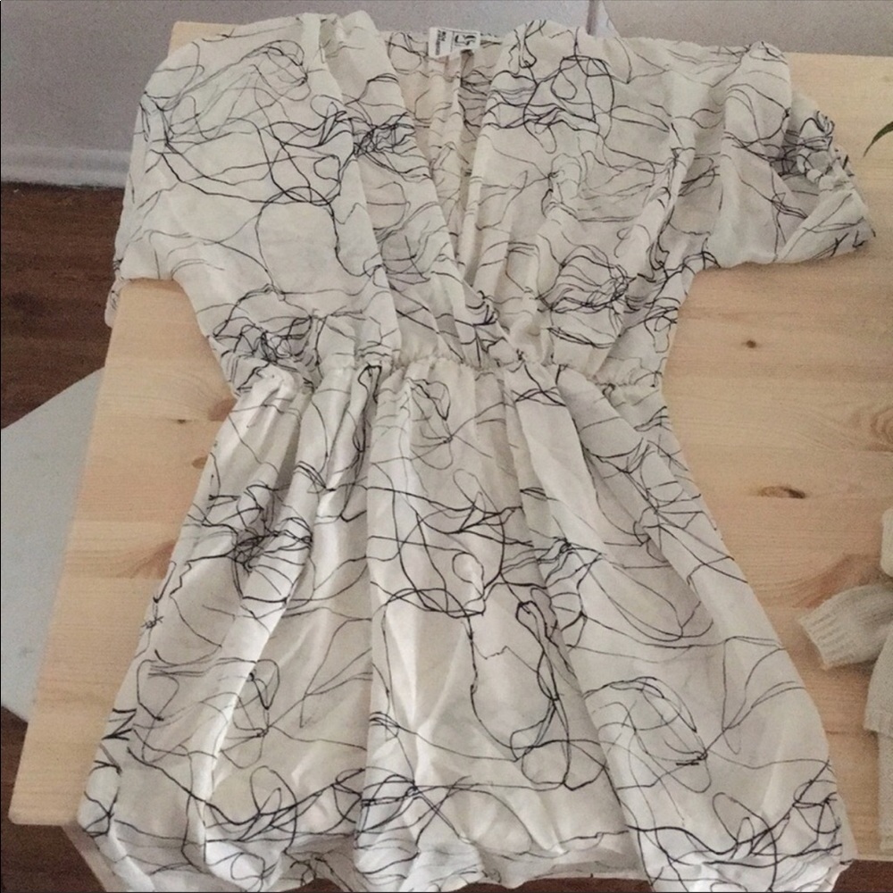 Black and white wrap dress